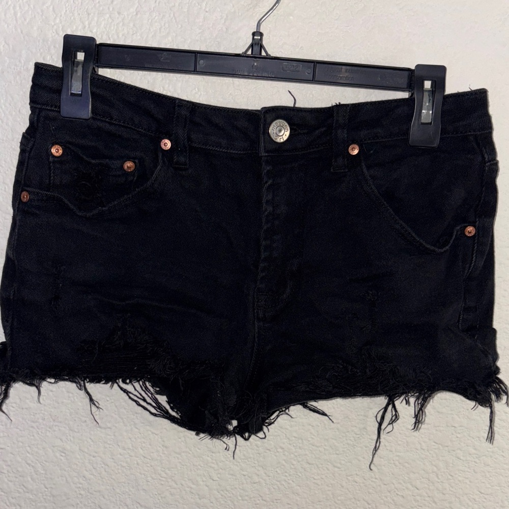 Madden Girl Black Frayed Jean Shorts